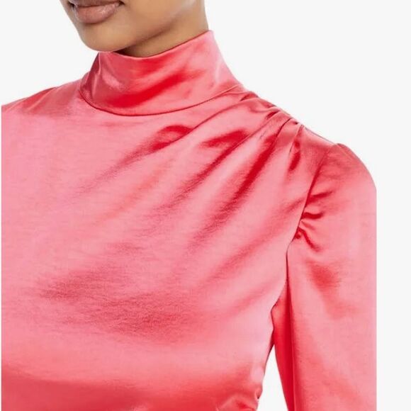 A.L.C Joss Ruched Asymmetric Satin Dress Sz 00 - Picture 10 of 14